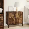 vidaXL Table de chevet Chêne fumé 63,5 x 36 x 61 cm Bois d'ingénierie
