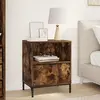 vidaXL Table de chevet Chêne fumé 49 x 36 x 61 cm Bois d'ingénierie