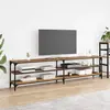 vidaXL Meuble TV Bois Ancien 200 x 30 x 50 cm Bois d'ingénierie et fer