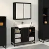 vidaXL Armoire Miroir de Salle de Bain Chêne noir 65 x 20 x 60 cm