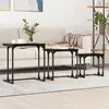 vidaXL Table basse gigogne 3 pcs Chêne noir 50.5 x 35 x 53 cm