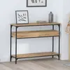vidaXL Table console avec étagère chêne artisanal 100 x 29 x 75 cm
