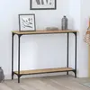 vidaXL Table console avec étagère chêne artisanal 101 x 30.5 x 75 cm