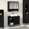 vidaXL Meuble de Lavabo de Salle de Bain Chêne noir 65 x 33 x 60 cm