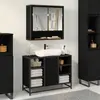 vidaXL Meuble de Lavabo de Salle de Bain Chêne noir 80 x 33 x 60 cm