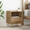 vidaXL Table de chevet avec tiroir 2 pcs Marron 40 x 35 x 47.5 cm