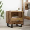 vidaXL Cabinet de chevet avec tiroir Bois ancien 40 x 35 x 47,5 cm