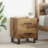 vidaXL Cabinet de chevet avec tiroir Bois ancien 40 x 35 x 47.5 cm