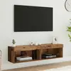 vidaXL Ensemble meuble TV avec LED Bois Ancien Bois d'ingénierie