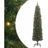 vidaXL Sapin de Noël artificiel Vert 210 cm PVC et acier et plastique