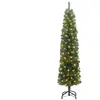 vidaXL Sapin de Noël mince Vert 48 x 48 x 180 cm Plastique et métal