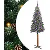 vidaXL Sapin de Noël mince avec 300 LED Vert et blanc 180 cm