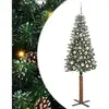 vidaXL Sapin de Noël mince avec 300 LED Vert et blanc 180 cm
