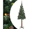 vidaXL Sapin de Noël mince avec 150 LED Vert et blanc 150 cm