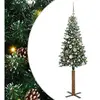 vidaXL Sapin de Noël mince avec 150 LED Vert et blanc 150 cm