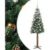 vidaXL Sapin de Noël mince avec 150 LED Vert et blanc 150 cm