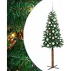 vidaXL Sapin de Noël mince Vert 150 cm PVC et bois de pin massif