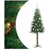 vidaXL Sapin de Noël mince Vert 150 cm PVC et bois de pin massif