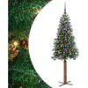 vidaXL Sapin de Noël mince Vert 150 cm PVC et bois de pin massif