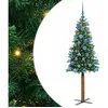 vidaXL Sapin de Noël mince Vert 150 cm PVC et bois de pin massif