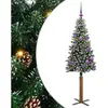 vidaXL Sapin de Noël mince avec 150 LED Vert et blanc 150 cm
