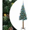 vidaXL Sapin de Noël mince avec 150 LED Vert et blanc 150 cm