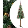 vidaXL Sapin de Noël mince avec 150 LED Vert et blanc 150 cm