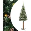 vidaXL Sapin de Noël mince avec 150 LED Vert et blanc 150 cm