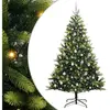 vidaXL Sapin de Noël Artificiel À Charnières 300 LEDs Vert 210 cm