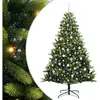 vidaXL Sapin de Noël Artificiel à Charnières 300 LEDs Vert 210 cm