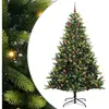 vidaXL Sapin de Noël Artificiel à Charnières 300 LEDs Vert 210 cm