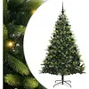 vidaXL Arbre de Noël Artificiel Hinge 300 LEDs Vert 210 cm PVC et PE