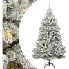 vidaXL Sapin de Noël artificiel Vert et blanc 300 cm PVC et métal