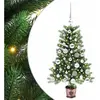 vidaXL Sapin de Noël avec 150 LED avec support Vert 90 cm PE