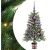 vidaXL Sapin de Noël avec 150 LED avec support Vert 90 cm PE