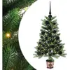 vidaXL Sapin de Noël avec 150 LED avec support Vert 90 cm PE