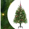 vidaXL Sapin de Noël avec 150 LED avec support Vert 120 cm PE