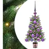 vidaXL Sapin de Noël avec 150 LED avec support Vert 65 cm PE