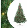 vidaXL Sapin de Noël artificiel pré-éclairé Vert 210 cm PVC