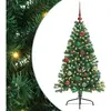 vidaXL Sapin de Noël artificiel pré-éclairé Vert 150 cm PVC