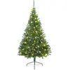 vidaXL Sapin de Noël artificiel pré-éclairé Vert 180 cm PVC