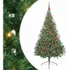 vidaXL Sapin de Noël artificiel pré-éclairé Vert 180 cm PVC