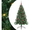 vidaXL Sapin de Noël artificiel pré-éclairé Vert 150 cm PVC