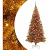 vidaXL Sapin de Noël avec 300 LED avec support Doré 180 cm PET