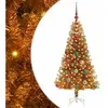 vidaXL Sapin de Noël avec 150 LED avec support Doré 150 cm PET
