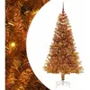 vidaXL Sapin de Noël avec 150 LED avec support Doré 150 cm PET