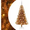 vidaXL Sapin de Noël avec 150 LED avec support Doré 150 cm PET
