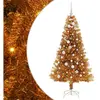 vidaXL Sapin de Noël avec 150 LED avec support Doré 150 cm PET