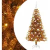 vidaXL Sapin de Noël avec 150 LED avec support Doré 150 cm PET