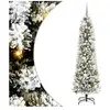 vidaXL Arbre de Noël with Decorative String Lights Blanc 180 cm PVC